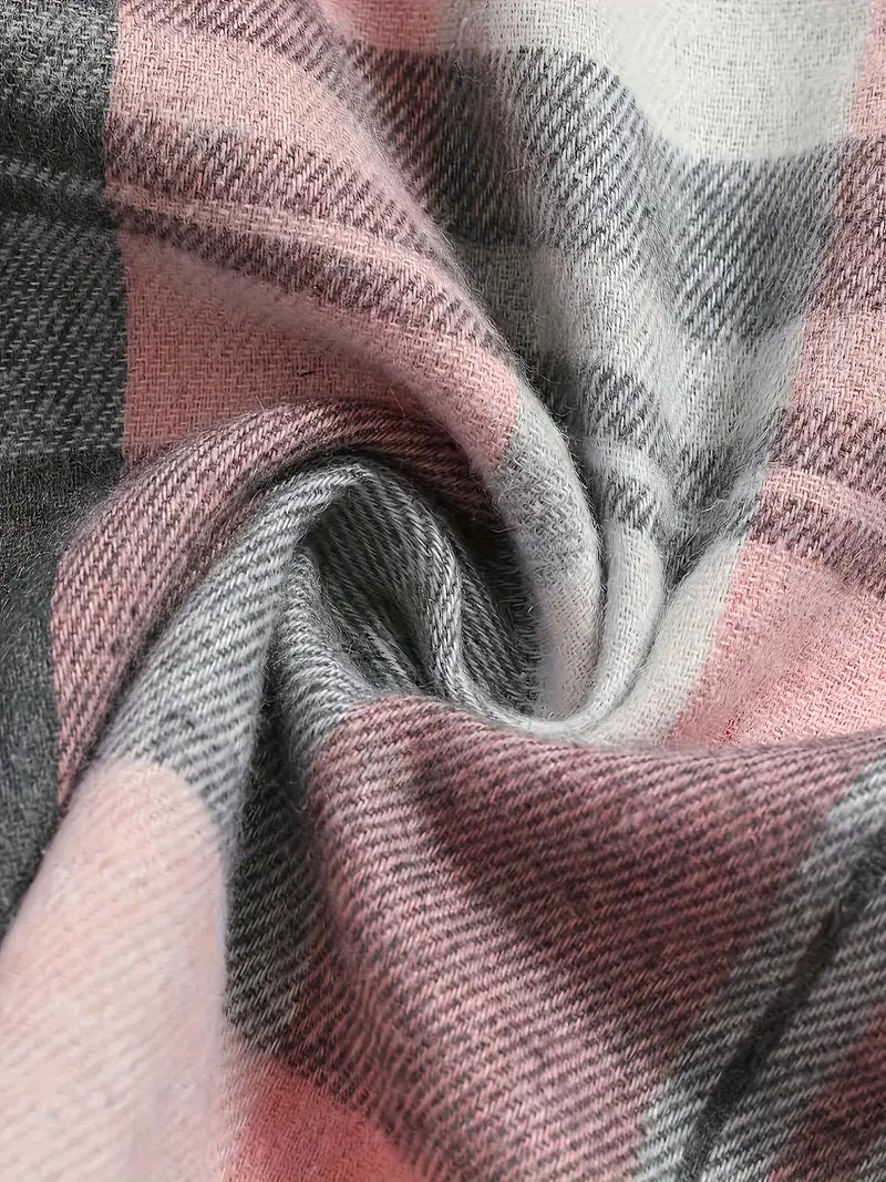 Ekose Desenli Düğmeli Gömlek